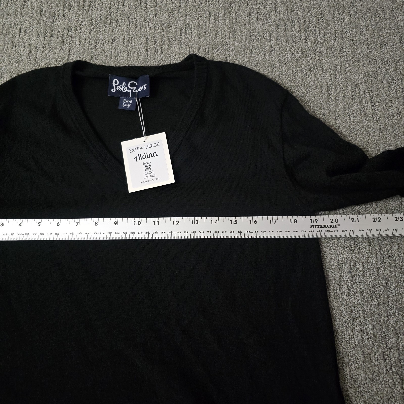 Lesley Evers Aldina Tee Black Sweater Size Xl Nwt Flawed — image 4 of 7